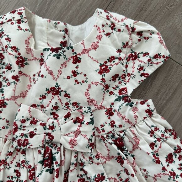 Janie And Jack Girls Ivory Floral Party Dress Size 12 To 18 Months Classic - Picture 2 of 8